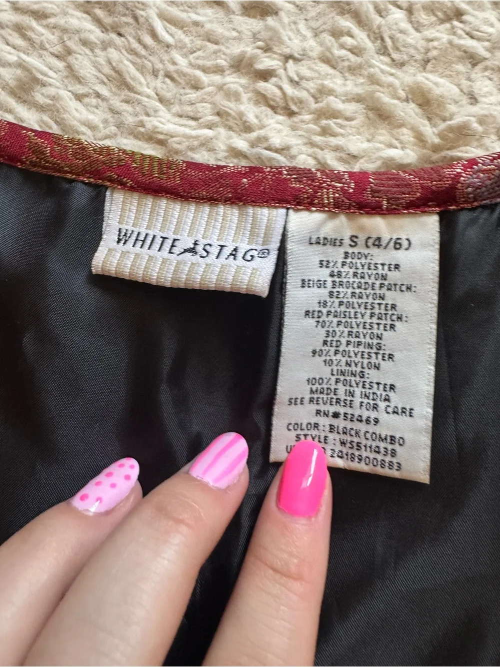 Vtg white stag vest